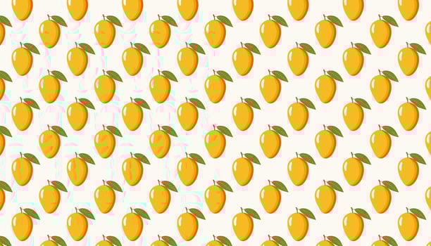 Mango fruit seamless pattern on white background illustration graphic design. vector