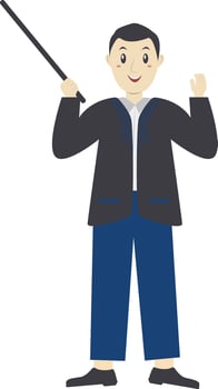 Man Teacher Holding Stick vector