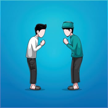 Islamic illustration of wishing Muslims a happy Eid al-Fitr vector