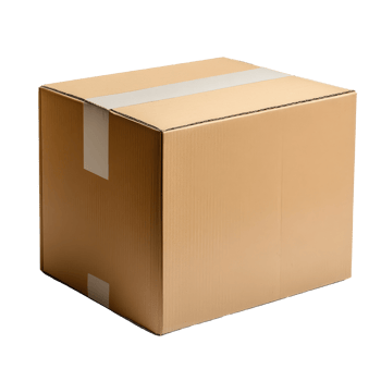 Mockup of a cardboard box isolated on a transparent background for warehouse design and packaging concepts, cardboard box warehouse mockup, file of isolated object with shadow on transparent background png