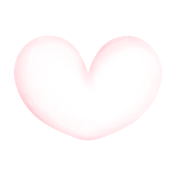 Watercolor painting of a white heart with a soft red shadow. png