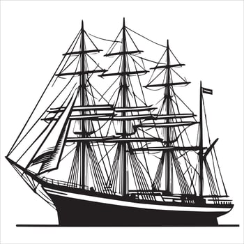 Cruise Ship Clipart Sailing Across the Open Sea vector