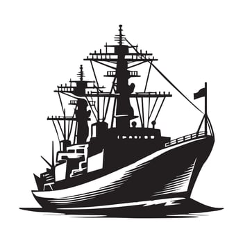 Tranquil Nautical Cruise Ship Clipart Illustration vector