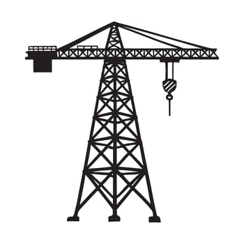 Silhouette of a Tower Crane vector