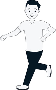 Handsome Male Walking Sketch vector