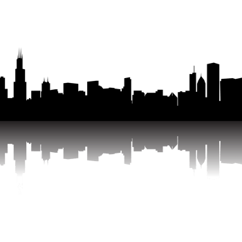 City skyline with shadow png