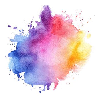 Colorful watercolor stain on a transparent background showcasing vibrant hues blending together elegantly in soft shapes, watercolor stain on transparent background png