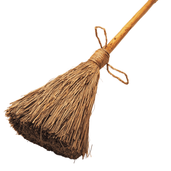 Classic witchs broomstick isolated on a transparent background perfect for Halloween or magical themes, witchs broom, file of isolated object on transparent background png