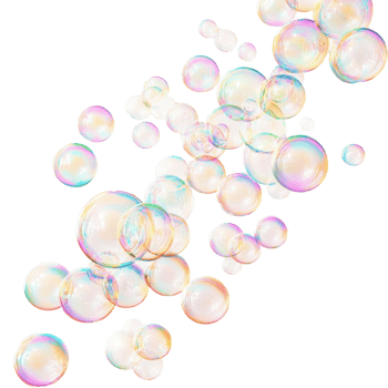 Delicate soap bubbles floating gracefully against a transparent background, capturing vibrant colors and reflections, soap bubbles on transparent background png