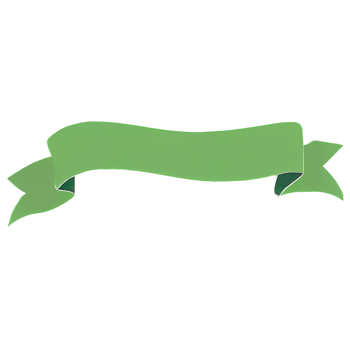 Green ribbon banner isolated on transparent background png