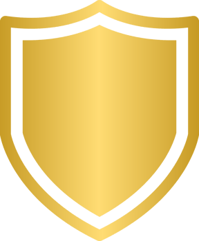 Gold shield icon security protection symbol for graphic design, logo, web site, social media, mobile app, ui illustration png