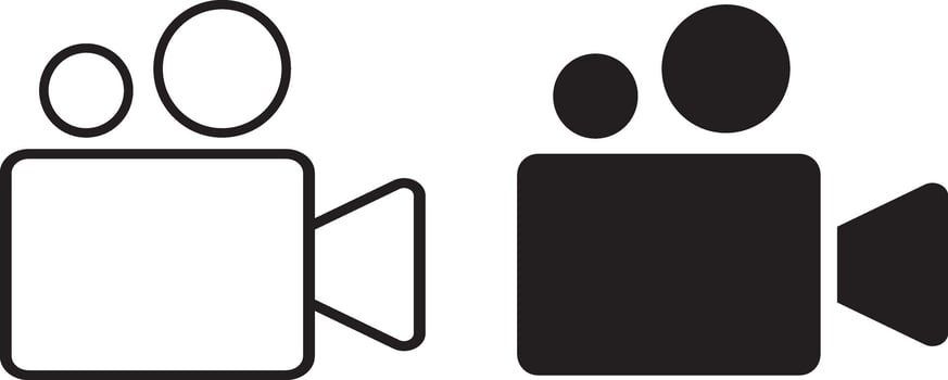 camera icon set. Line and bold style. camera symbol. vector