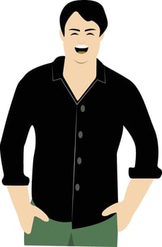 Young Boy Laugh vector