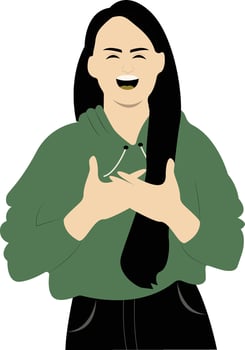 Young Girl Laugh vector