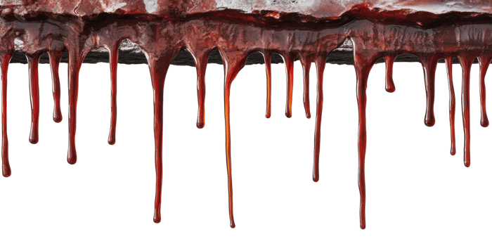 Dripping red liquid isolated on transparent background png