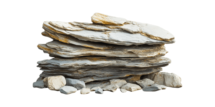 Stack of natural stones isolated on transparent background png