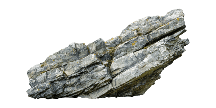 Large jagged rock isolated on transparent background png
