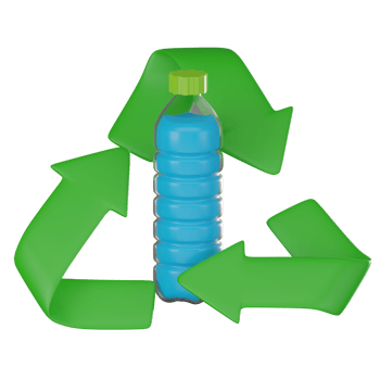 3D render, Recycle Bottle for Green Living, Icon Illustration png