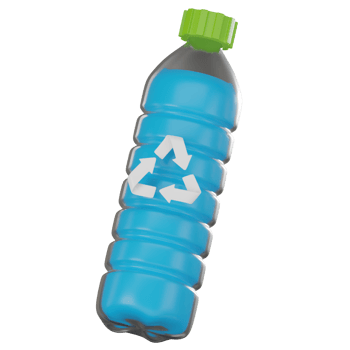 3D render, Recycle Bottle for Green Living, Icon Illustration png