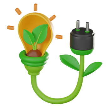 3D render, Light Bulb with Leaves for Eco Energy and Conservation, Icon Illustration png