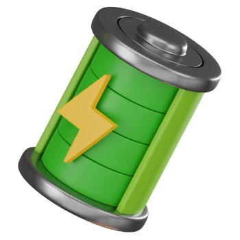 3D render, Green Energy Battery, Icon Illustration png