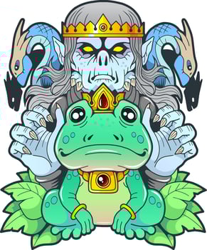 Fairytale princess frog, illustration design vector