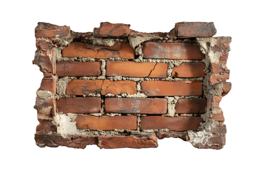 Damaged Brick Wall Section png