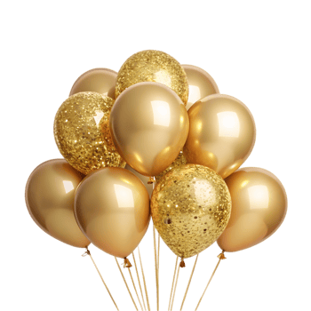 Celebration Balloons for Party Decor with Transparent Background. png