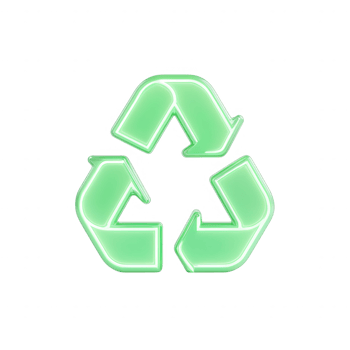 Stylish green recycling symbol representing sustainability and eco-friendly practices. png