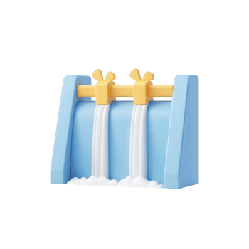 A stylized digital illustration of a water fountain with flowing water. png