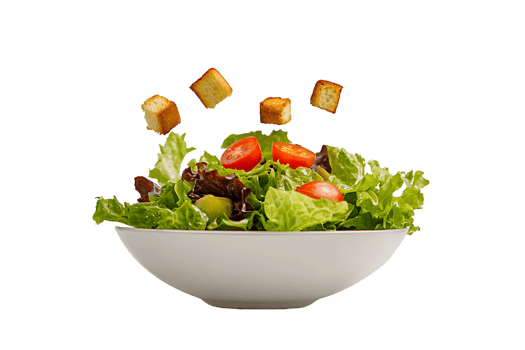 Mixed Green Salad with Cherry Tomatoes and Croutons png