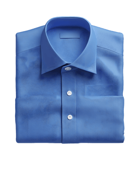 Folded Blue Dress Shirt with Collar and Buttons png