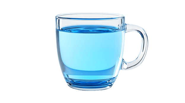 Glass Mug with Light Blue Liquid png