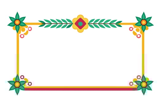 Hand drawn spring floral frame vector