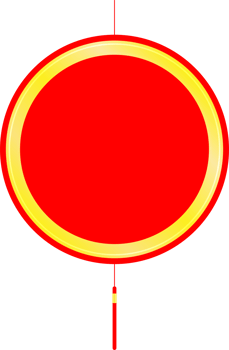 circle red sign golden border for Chinese New Year hanging copy space illustration design png