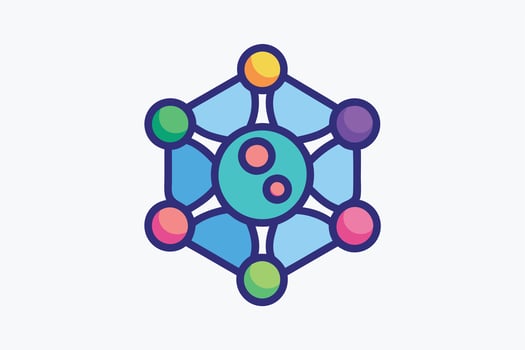 Atoms Thick Line Colors Icon vector