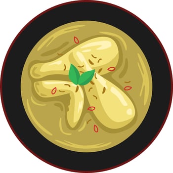 Indonesian food chicken opor vector