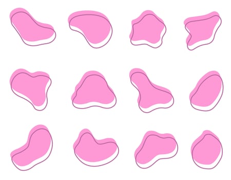 Pink bright dynamic liquid shapes. vector