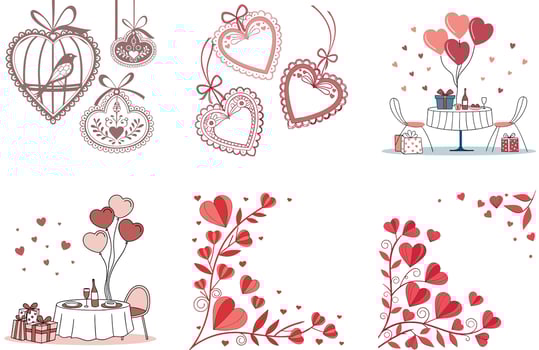 Heart's Sparkle - Valentine Bundle. a Precious Jewel Collection Illustrations vector