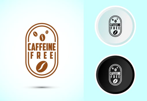 Caffeine free icon design illustration, No caffeine badge vector