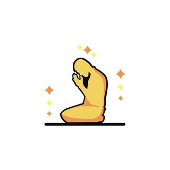 Islamic man prayer icon vector