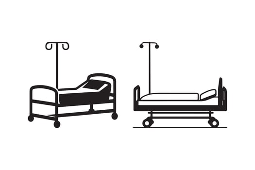 Medical Bed Icon Design for Healthcare and Hospital Themes vector