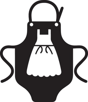A black and white apron icon on a white background vector