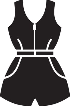 A black and white illustration of a dress vector