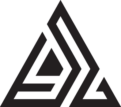 The logo for the company is a black and white triangle vector