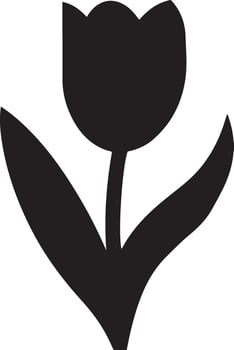 A black and white tulip flower on a white background vector