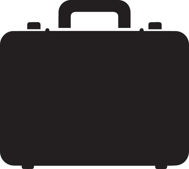 A black briefcase on a white background vector