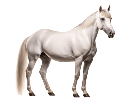 Lipizzaner Horse side view isolated on transparent background png