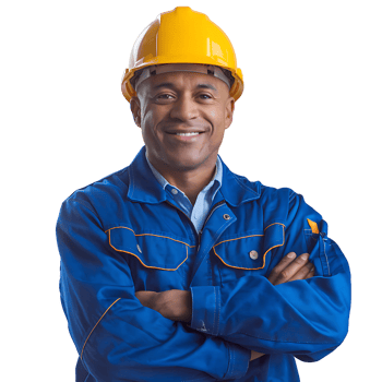 Portrait of a Smiling Construction Worker on transparent background png