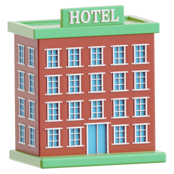 A hotel building with a sign hotel written on it png